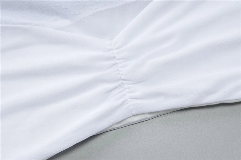 Sexy Skirt Two Piece Sets Women O Neck Long Sleeve T-shirt And Mini Draped Skirt Matching Sets Ladies Skinny Club Sets