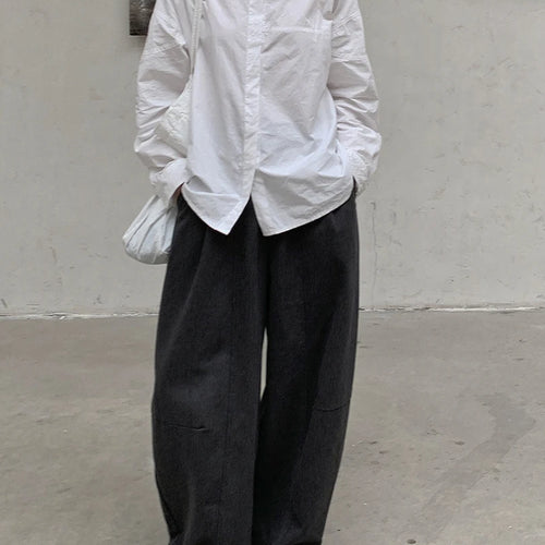 Load image into Gallery viewer, Women Black Brief Big Size Elegant Blouse New Stand Collar Long Sleeve Shirt Fashion Tide Spring Autumn 2025 1DH8347
