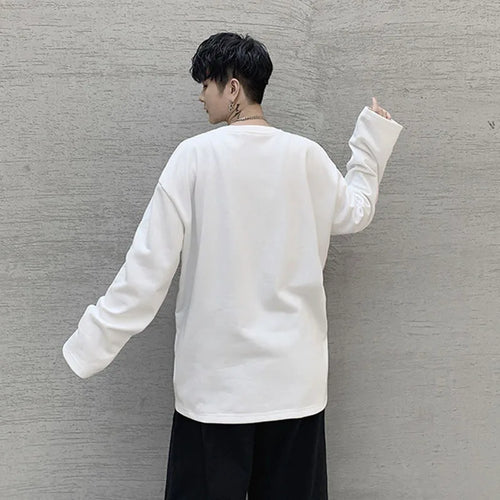 Load image into Gallery viewer, Men&#39;s Sweatshirt 2024 Spring New Trendy Niche Personality Elastic Pleated Design Long Sleeve Male Tops Solid Color 9C5165
