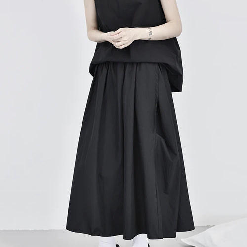 Load image into Gallery viewer, High Waist Black White Pleated Button Elegant  A-line Half-body Skirt Women Fashion Tide New Spring Autumn 2025 1DJ0825
