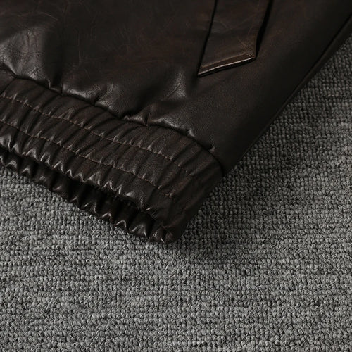 Load image into Gallery viewer, Brown Casual Big Size Vintage PU Leather Jacket New Lapel Long Sleeve Women Coat Fashion Tide Spring Autumn 2025 9C5013
