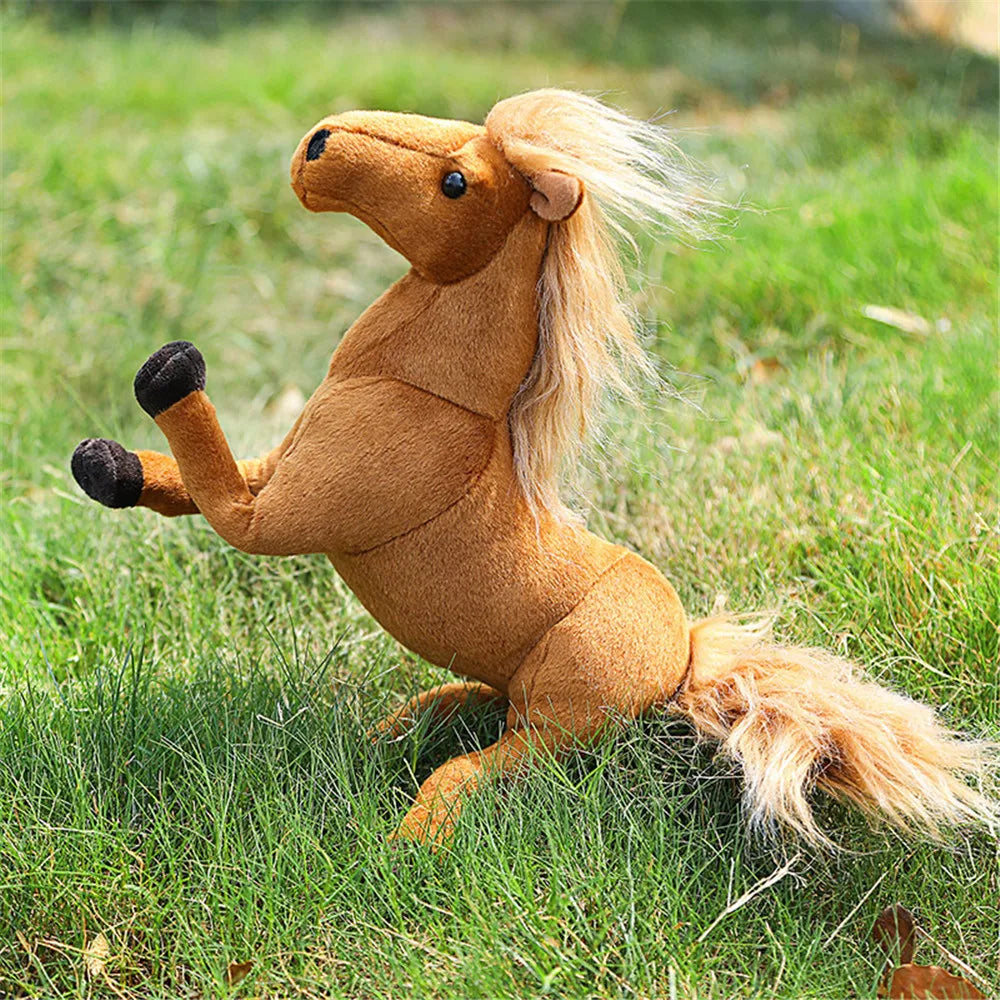 Simulation Horses Plushie Toy Stuffed Soft Animal Dolls Real Life Mustang Pillow for Children Kids Creative Birthday Decor Gifts