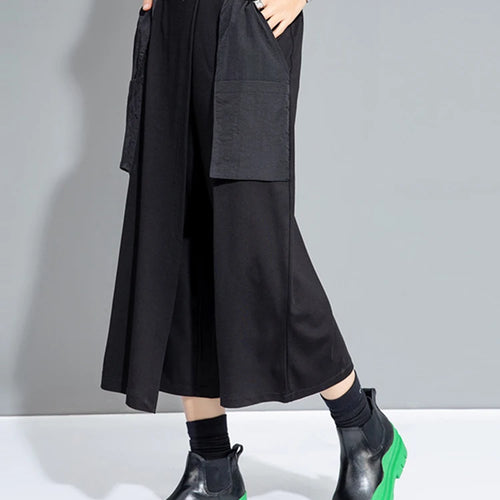 Load image into Gallery viewer, High Elastic Waist Black Spliced False Two Calf-Length Pants New Trousers Women Fashion Tide Spring Autumn 2025 1DJ0909
