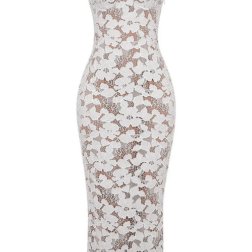 Load image into Gallery viewer, Floral Embroidery Sexy Maxi Dress For Women Fashion Spaghetti Strap Sleeveless Backless Lace-up Club Party Long Dress
