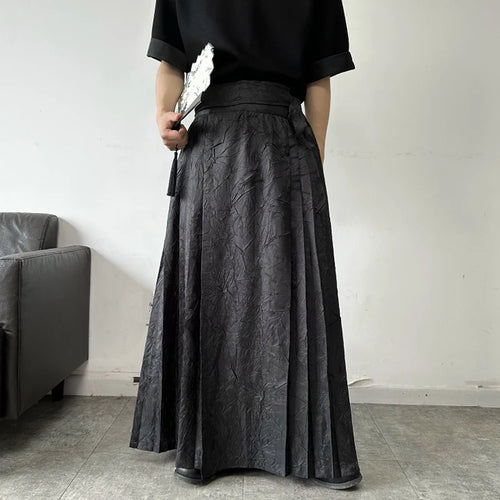 Load image into Gallery viewer, Summer textured pleated men&#39;s and women&#39;s tied horse face skirt trend pleated long skirt P
