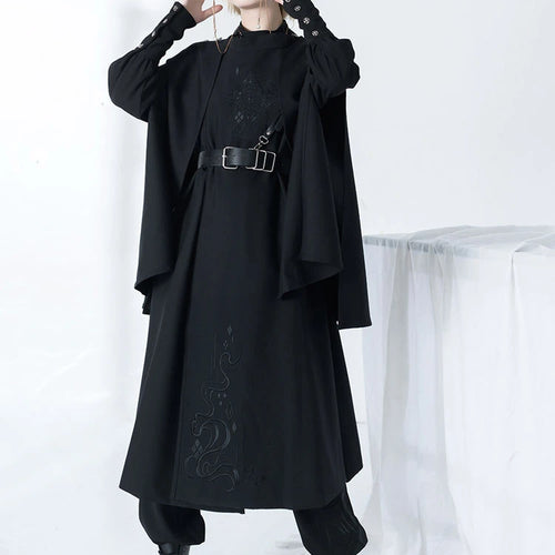 Load image into Gallery viewer, Harajuku Women Black Jackets Gothic Vintage Cloak Coats Y2k Aesthetic Loose Zipper Jacket Streetwear Grunge Sleeveless Split Top
