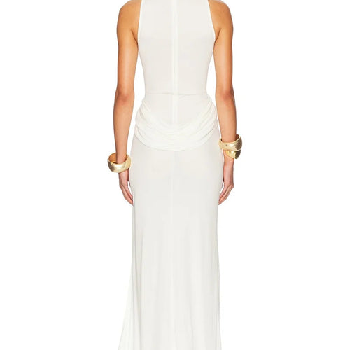 Load image into Gallery viewer, Summer Split Maxi Tank Dress Women Gown Fashion Solid Elegant High Waist Ruched Slim Evening Club Party Long Dress
