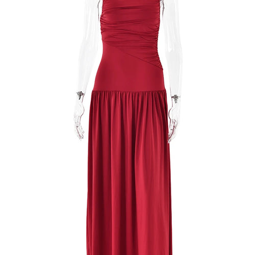 Load image into Gallery viewer, Elegant Sleeveless Round Neck Bodycon Long Dress For Women Folded Slimming Party Evening Dress Female Tight Vestido 2024
