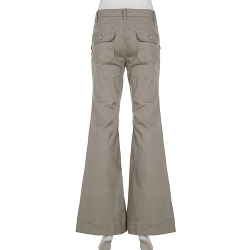 Load image into Gallery viewer, Streetwear Y2K New Flared Slim Jeans Women Multi Pockets Low Waist Harajuku Denim Trousers Full Length Bottoms Denim
