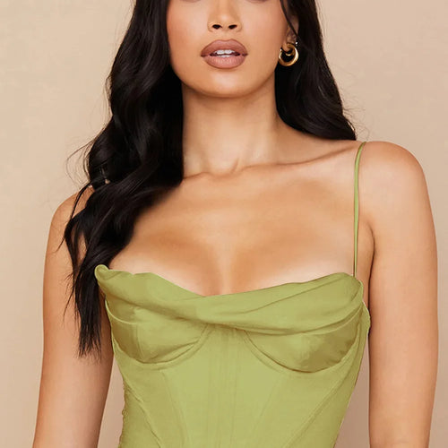 Load image into Gallery viewer, Thick Satin Bustier Corset Crop Top with Chest Pads Spaghetti Strap White Bodycon Top Summer Women Tops with Fishbone
