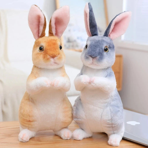 Load image into Gallery viewer, Simulation Kawaii Long Ears Realistic Rabbit Plush Toy Lifelike Animal Stuffed Doll Toys for Kids Girls Birthday Gift Room Decor
