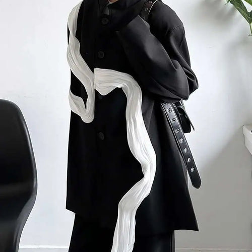 Load image into Gallery viewer, Women Ribbons Color-block Big Size Blazer New Stand Collar Long Sleeve Jacket Fashion Tide Spring Autumn 2025 1DH8156
