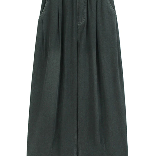 Load image into Gallery viewer, High Waist Gray Denim Pocket Casual Long Wide Leg Jeans New Women Trousers Fashion Tide Spring Autumn 2025 1DJ1571
