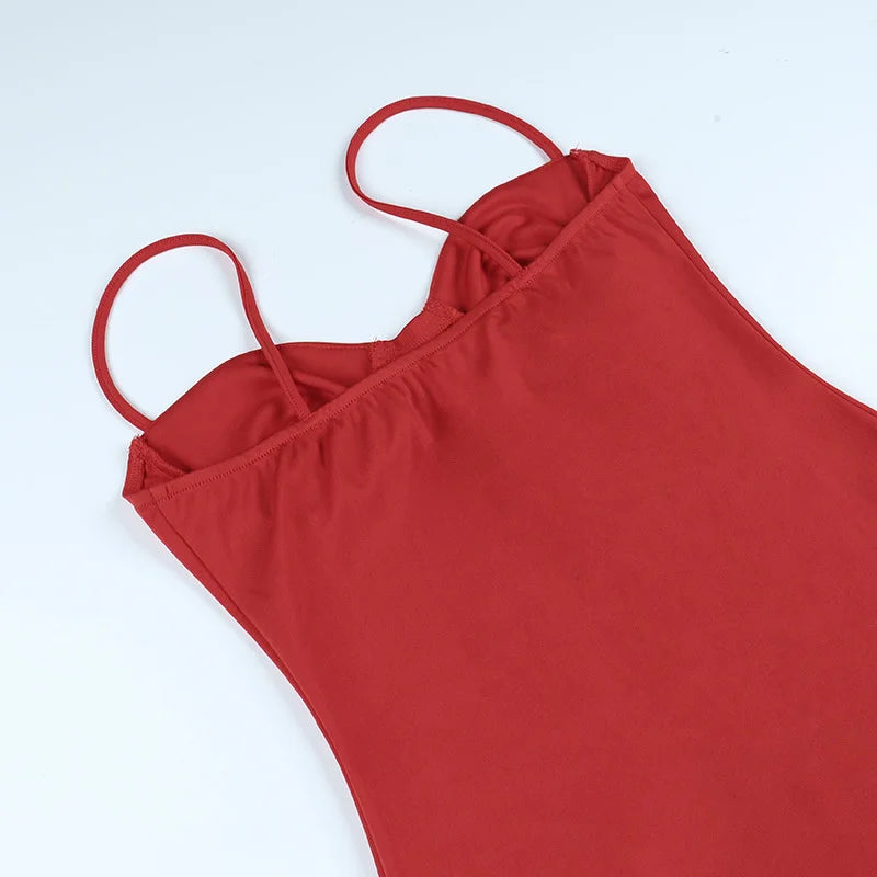 Summer New Spaghetti Strap Mini Dress For Women Fashion Sleeveless Backless Slim Club Party Dress Vestido