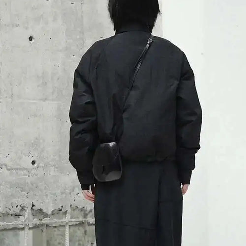 Load image into Gallery viewer, Spring Stand Collar Black Single Pocket Stitch Large Size Warm Cotton-padded Coat Women Jacket Fashion JI51
