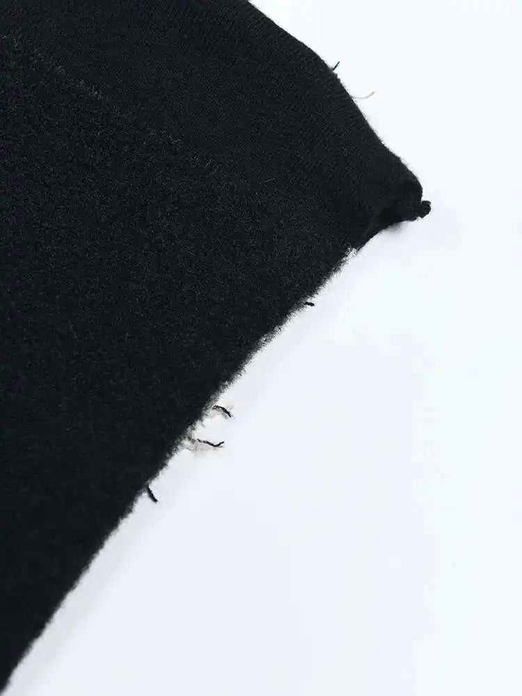 Women  Knitting Striped Tassels Big Size Dress New Round Neck Long Sleeve Loose Fit Fashion Tide Spring Autumn 2025 SG592