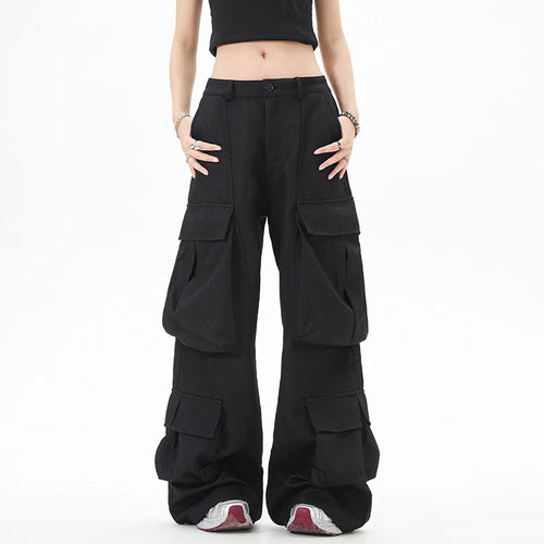 Load image into Gallery viewer, Chic Men's Cargo Pants American Style Multi Pockets Straight Leg Solid Color High Street Male Bottoms Summer 9W1918
