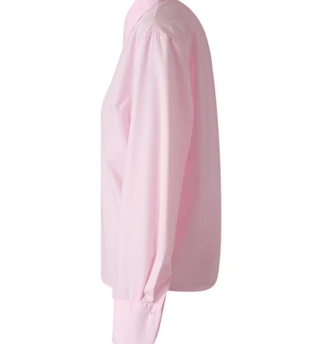 Women pink Color Irregular Shaped Big Size Blouse New Lapel Long Sleeve Shirt Fashion Tide Spring Autumn 2025 CPG3292