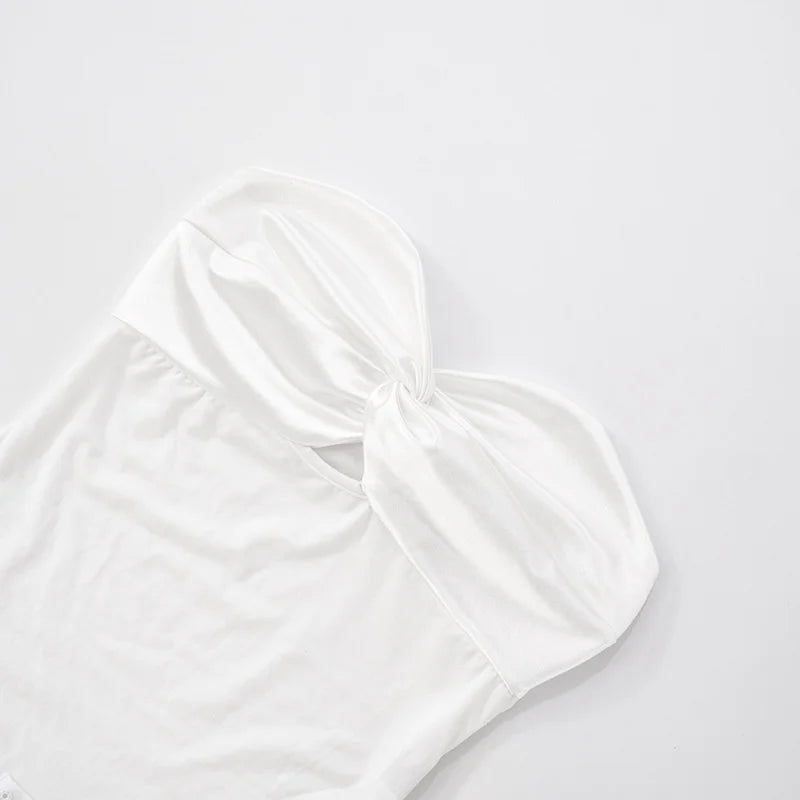 Sexy 2 Pieces Sets For Women Off-shoulder Strapless Hollow Out Bodysuit And Hot Skirt Two Pieces Sets Sexy Suit