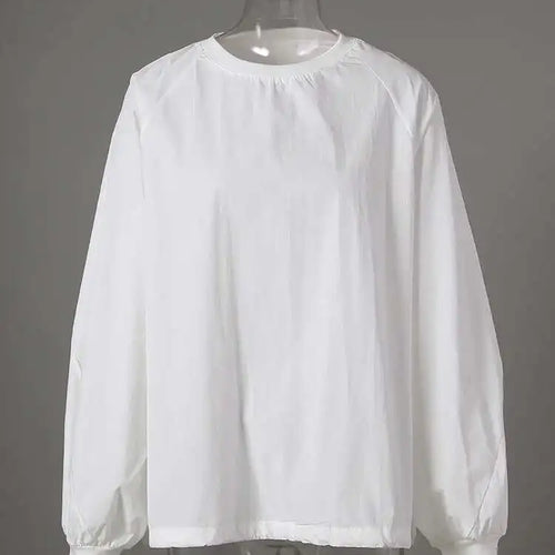 Load image into Gallery viewer, Women Black White Brief Big Size Casual Blouse New Round Neck Long Sleeve Shirt Fashion Tide Spring Autumn 2025 CPG2824
