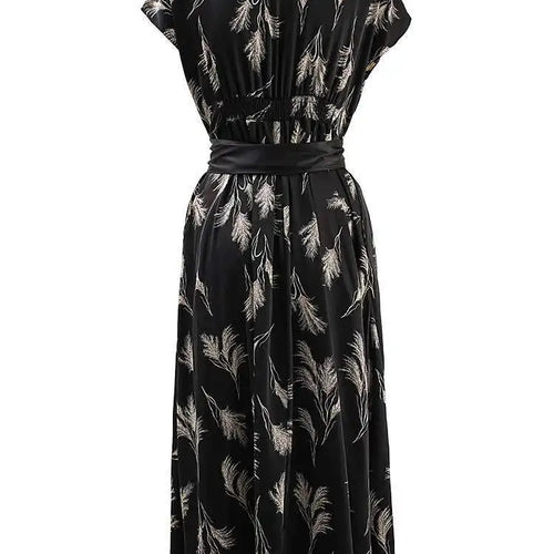 Load image into Gallery viewer, Women Beige Striped Printed Belted Elegant Midi Dress New V-Neck Sleeveless Fashion Tide Spring Summer 2025 CPG1504
