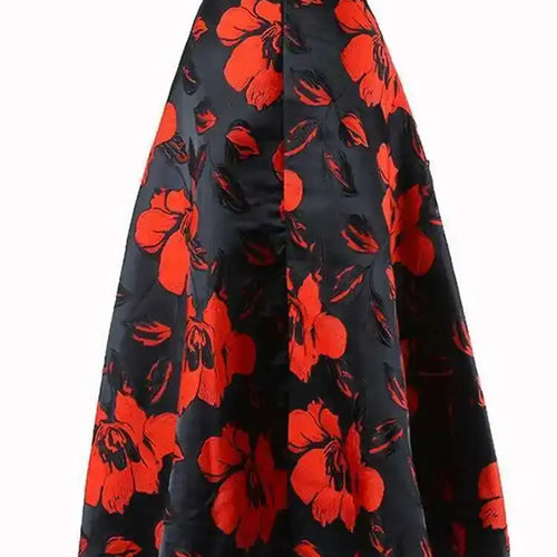 Load image into Gallery viewer, High Waist Black Flower Jacquard Temperament Long Half-body Skirt Women Fashion Tide New Spring Autumn 2025 1DD3182
