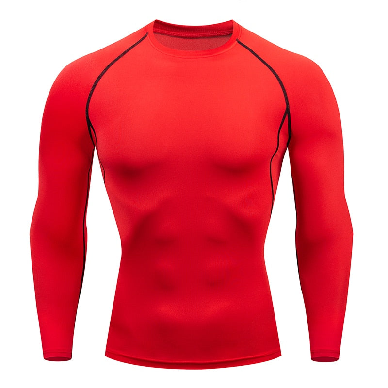 Mens Sport Top for Fitness T-shirt Bodybuilding Compression Shirt Gym Running Tight Rashguard Jogging Sweatshirt Dry Fit Clothes v1