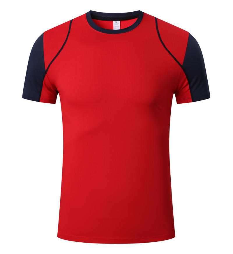 Quick Dry Men Running Round Neck Short Sleeve T-shirt Fitness Sports Top Gym Training Shirt Breathable Jogging Casual Sportswear