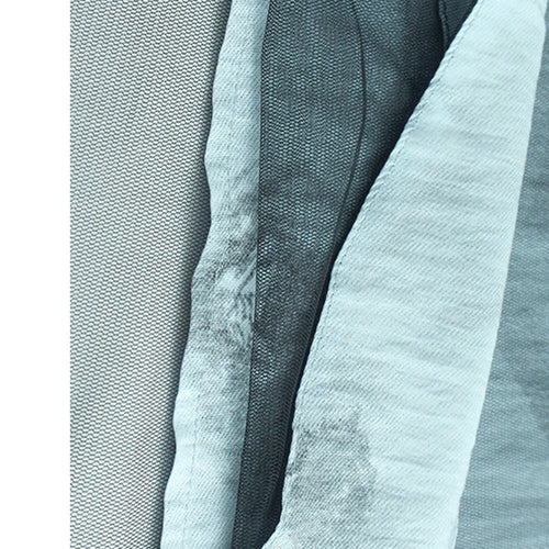 Load image into Gallery viewer, Women Blue Pattern Printed Mesh Big Size Midi Dress New Round Neck Short Sleeve Fashion Tide Spring Summer 2025 1DJ1326
