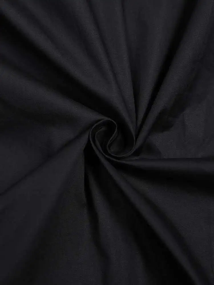 Women Black Irregular Hem Big Size Shirt Dress New Lapel Long Sleeve Loose Fit Fashion Tide Spring Autumn 2025 1DE2485