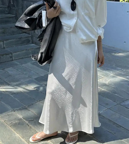 French New Women's Solid Elegant Festival Fishtail Long Skirt Spring Summer High Waist Office Lady Zipper Skirts Fashion Popular