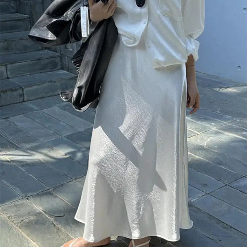 Load image into Gallery viewer, French New Women's Solid Elegant Festival Fishtail Long Skirt Spring Summer High Waist Office Lady Zipper Skirts Fashion Popular
