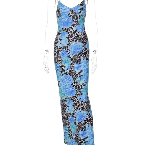 Load image into Gallery viewer, Fall Fashion Print Slips Sleeveless Sexy Bodycon Maxi Dress Women New Y2K Outfits Streetwear Beach Vacation
