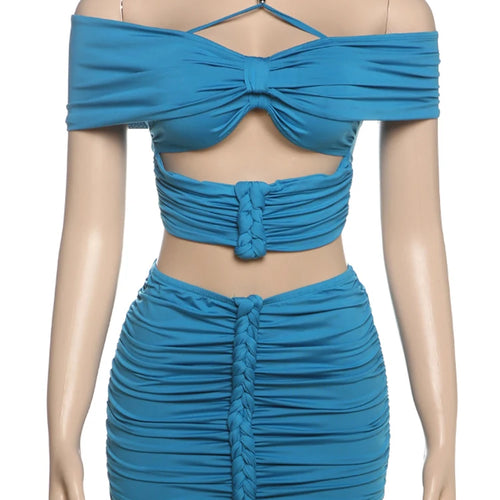 Load image into Gallery viewer, Sweet 2-Piece Set Women Square Collar Bandage  Ruffles Sexy Tops+Basis Shorts High Street Summer Trend Matching Suits
