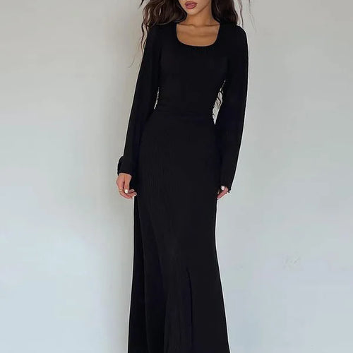 Load image into Gallery viewer, Autumn/Winter New Women Sweater Square Neck Flare Sleeve Lace up Waist Slim Dress Bodycon Party Club Street Clothing
