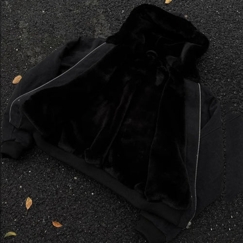 Load image into Gallery viewer, Men&#39;s Winter American Cotton Jackets Denim Washed Hooded Solid Color Thickening Casual Fashion Padded CoatsTrend 9C8965
