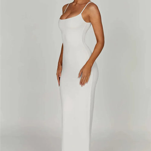 Load image into Gallery viewer, Spaghetti Strap Backless Bodycon Maxi Dress Women Autumn New Thickened Fabric Sleeveless Club Party Sexy Long Dress
