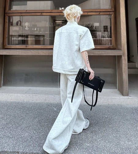 Men's Set Two-piece New Summer Multi Pockets Zipper Short Sleeve Jacket Casual Male Pants Fashion Trend 2025 9W1504