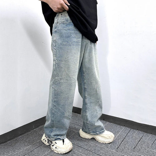 Load image into Gallery viewer, Men&#39;s Jeans Spring American Style New Washed Worn-out Lightning Pattern Design Gradient Color Stylish Male Trousers 9W1865
