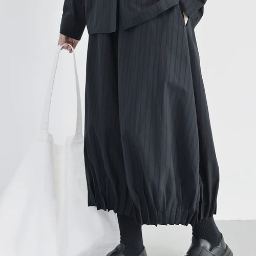 Load image into Gallery viewer, High Elastic Waist Black Striped Pleated Wide Leg Bud Pants New Trousers Women Fashion Tide Spring Autumn 2025 1DJ0832
