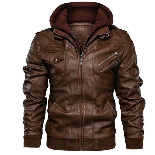 Load image into Gallery viewer, Men&#39;s Leather Jackets Autumn Fashion Casual Motorcycle PU Jacket Biker Leather Coats Brand Clothing
