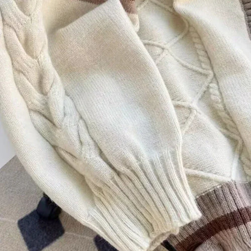 Load image into Gallery viewer, Sweet Bow Knitted Cardigans Y2k Aesthetic All Match Contrast Color Coats Fashion Single Breasted Women Kawaii JK Sweaters Jumper
