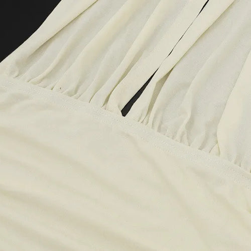 Load image into Gallery viewer, Backless Tassel Sexy Mini Dress Women Summer New Hollow Out Halter Sleeveless High Waist Ruched Skinny Club Dress
