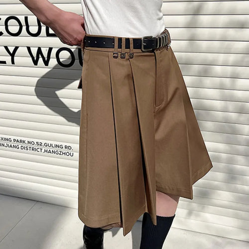 Load image into Gallery viewer, Summer Men&#39;s Suit Shorts New Stylish Pleated Korean Style Letter Decoration Loose Fold Short Pants Men Clothing 9C553
