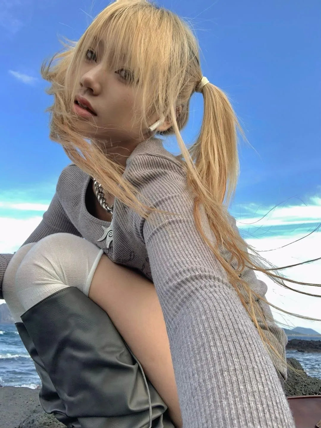 Japanese Y2k Knitted Tops Grunge Aesthetics Long Sleeve Ribbed Top Vintage Harajuku Graffiti Print T-shirt Trashy 2000s