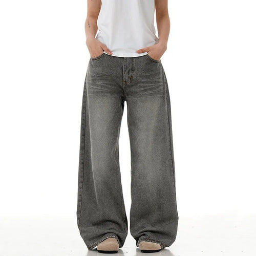 Load image into Gallery viewer, Men's Jeans New American Style  Straight Leg Washed Loose Stylish High Street Gradient Color Trendy Male Trousers 9W1717
