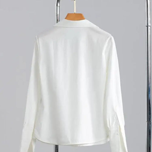 Load image into Gallery viewer, Korean Version Women White Single Breasted Shirt Autumn Winter Long Sleeve Elegant Versatile Festival Top New Streetwear Blouses

