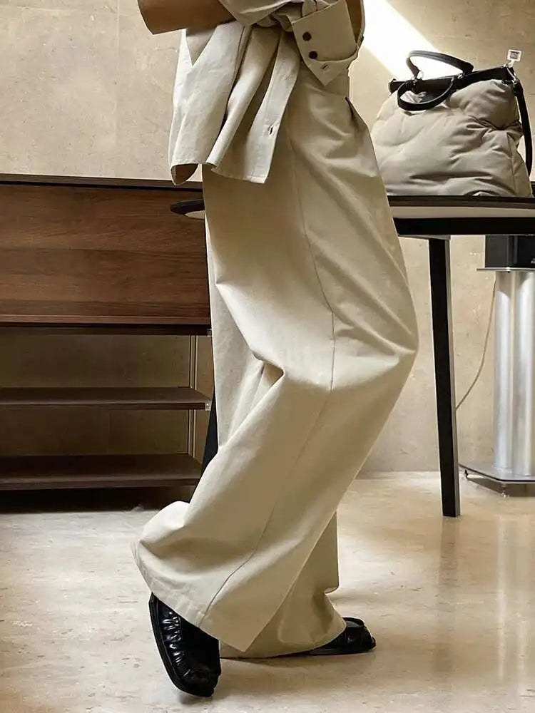 High Waist Black Long Pleated Wide Leg Casual Pants New Loose Fit Trousers Women Fashion Tide Spring Autumn 2025 1DF4438