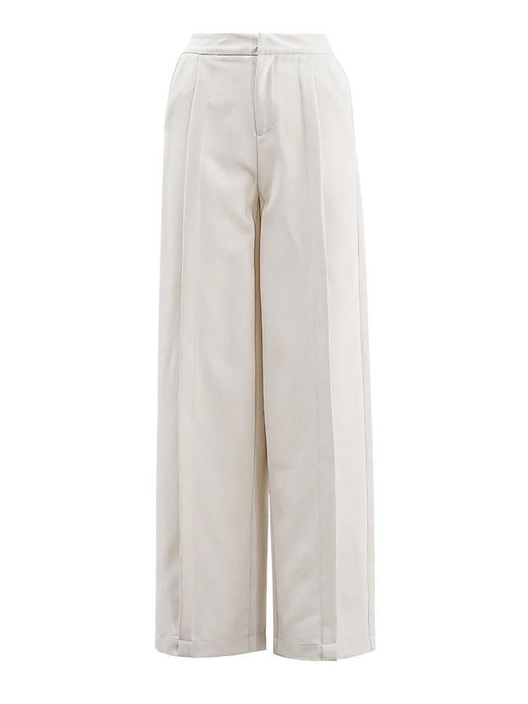 Apricot Flower Blazer Wide Leg Pants Two Piece Suit New Lapel Long Sleeve Women Fashion Tide Spring Autumn 2025 3WM838