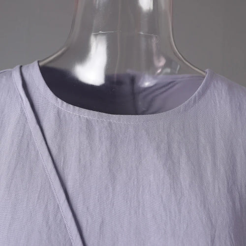 Load image into Gallery viewer, Women Light Purple Irregular Spliced Big Size Vest Dress New Round Neck Sleeveless Fashion Tide Spring Summer 2025 CPG3083
